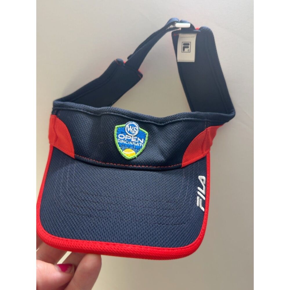 FILA W&S Open Cincinnati Tennis Visor Adjustable Navy Red Western & Southern